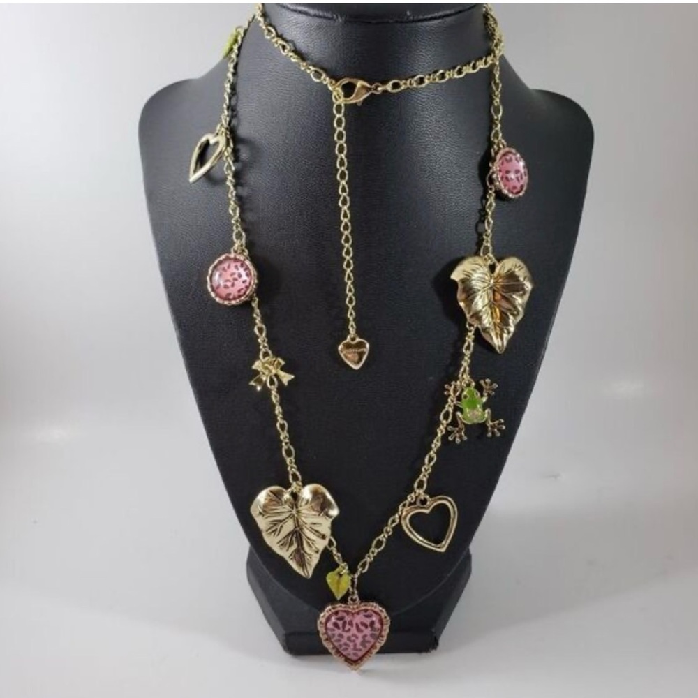 Betsey Johnson Jungle Sweater Charm Necklace